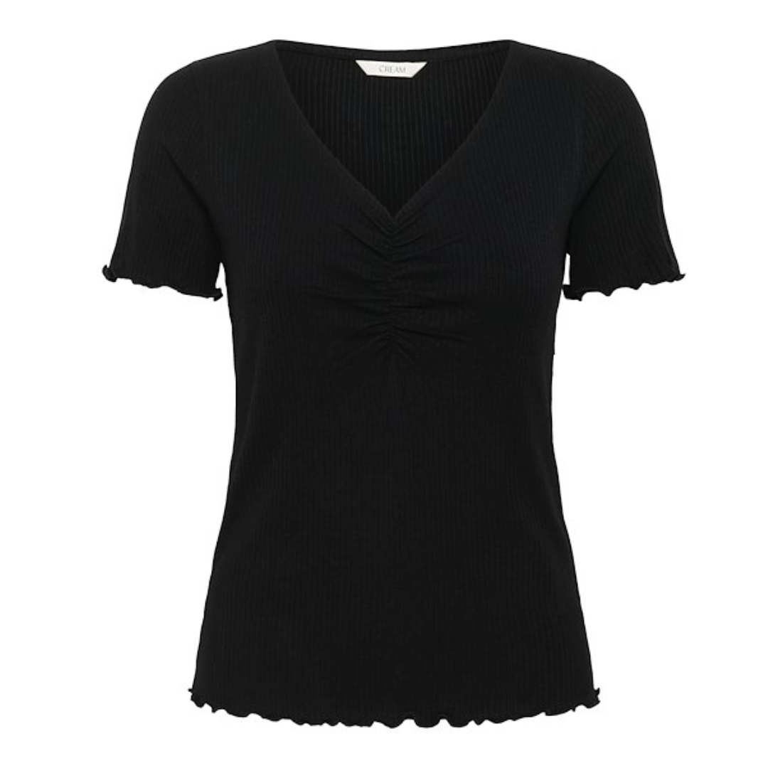 T-SHIRT V-NECK-CREAM