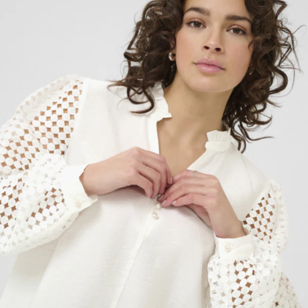 BLOUSE TULLE-KAFFE