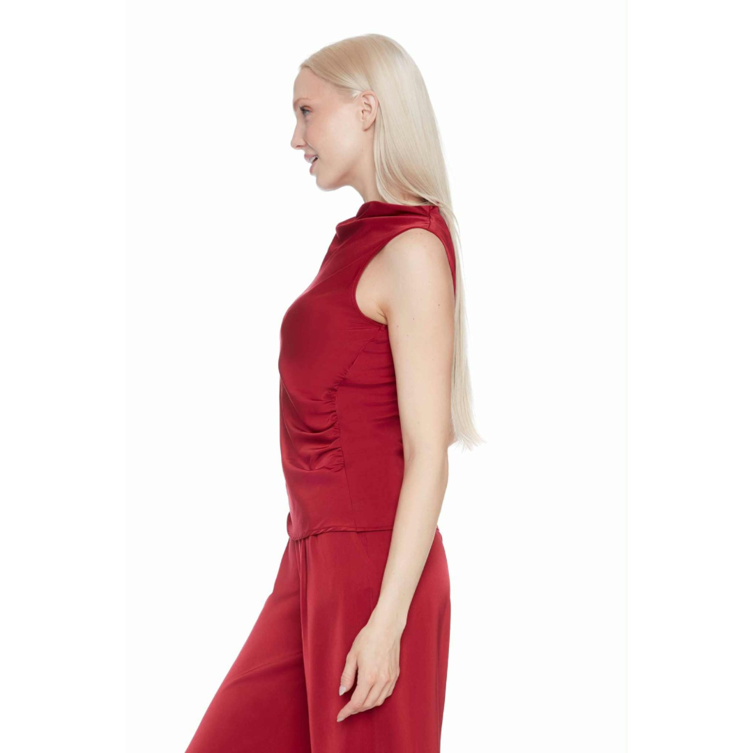 CAMISOLE BOURGOGNE EN SATIN-ILTM