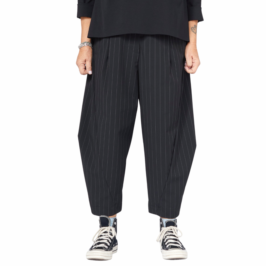 PANTALON À RAYURES MÉLANGE DE VISCOSE