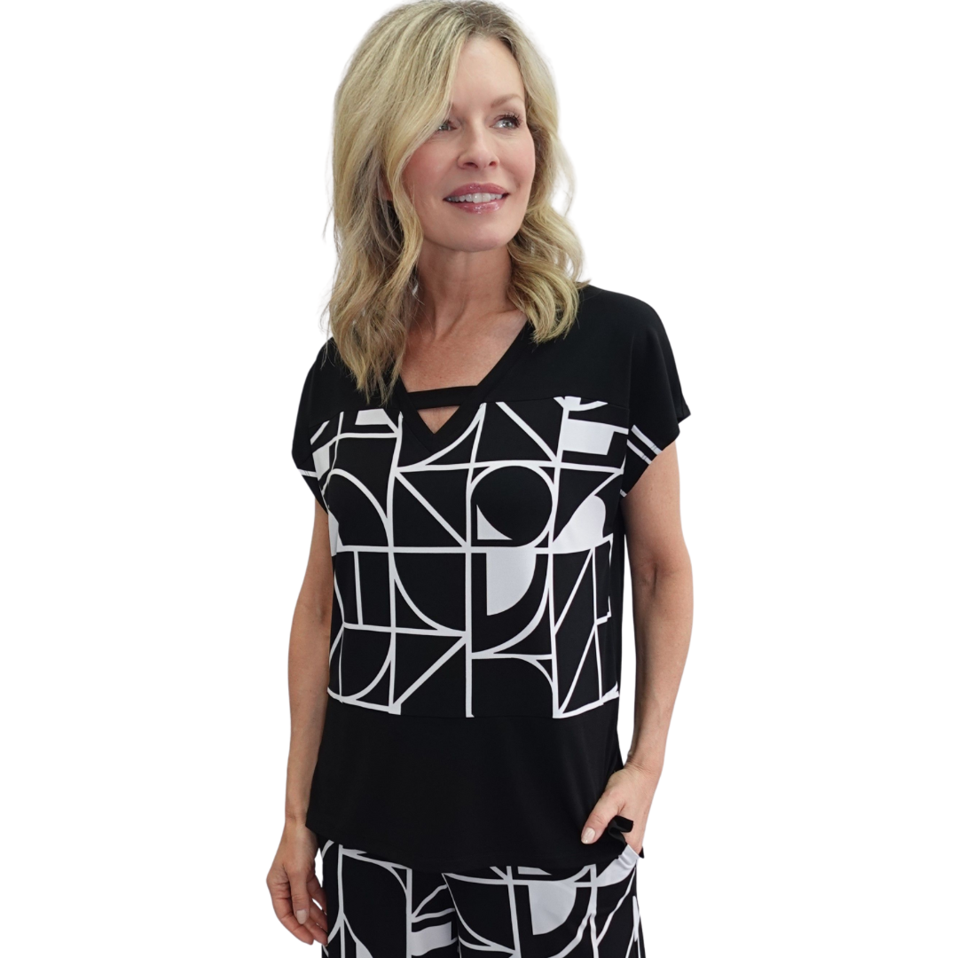 TOP GRID BLANC & NOIR